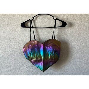 SHEIN Oil Slick Heart Top Size Large